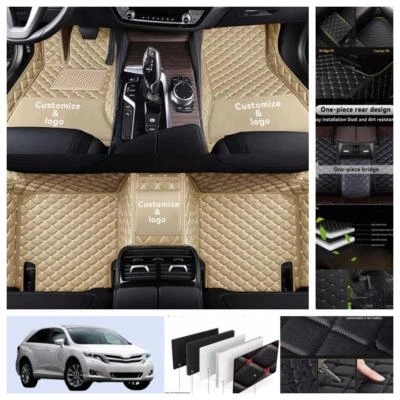 New Pads For Toyota Venza 2008-2024 Car Floor Mats Foot Liners Carpets Leather Foto 1 de 4