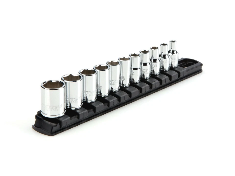 Tekton ¼ Inch Drive 6 Pt Socket Set w/ Twist Lock Rail,13 Pc 5/32-9/16" SHD90101 - Image 1 of 1