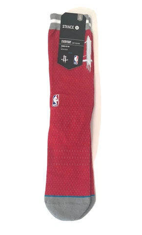 Houston Rockets NBA Jersey Print Stance Red Gray Socks Men’s Size L 9 - 12 NWT Cover