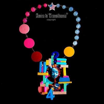 Joyería Futurista 1960 1970 Diseño Collar Conjunto Colgante Joya Modernista Foto 1 de 4