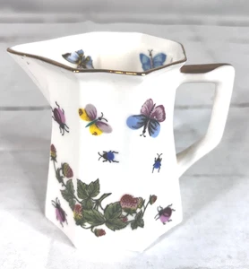 Ardalt Bone China Korea Miniature Pitcher Butterflies Ladybugs 3831 Handle Spout - Picture 1 of 8