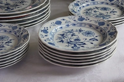 Meissen Onion Pattern Various Plates from 13.5cm - 32cm with Sanding Strokes