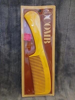 Súper peine irrompible Goody vintage AMARILLO #448 NUEVO sellado hecho en EE. UU. Foto 1 de 4