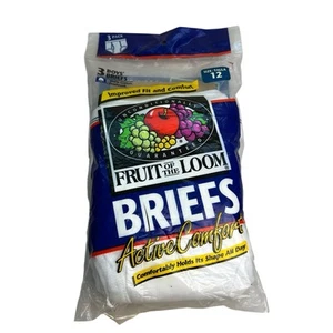 Fruit of the Loom Active Comfort FTL NIP Vintage Boys' White Briefs Size 12 - Picture 1 of 9