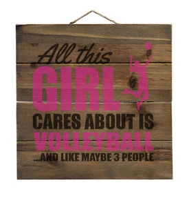 All This Girl Cares About is Volleyball - Deko Wandbild aus Holz - Bild 1 von 4