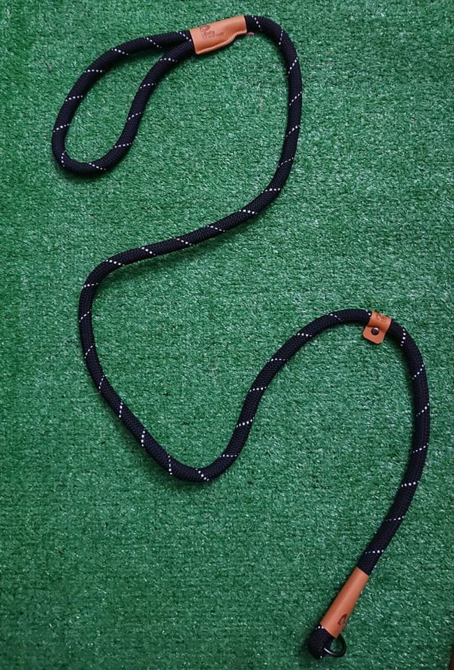 Dog Puppy Leash  British Style Slip Lead  Black  4 Foot Foto 1 de 1