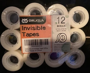 WLKELA 12 Rolls Matte Adhesive Tape Matte Finish Invisible Tape Foggy - Picture 1 of 2