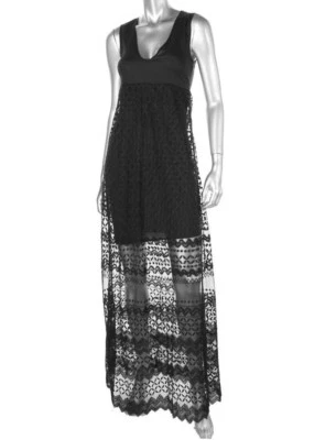Nuevo Vestido CATHERINE MALANDRINO Negro Malla Encaje Superpuesto Fiesta Cóctel 4 Ret $895 Foto 1 de 2