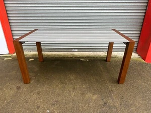 Made.com Bramante 6-12 Seat Extending Dining Table in Grey with Walnut Legs - Picture 1 of 8