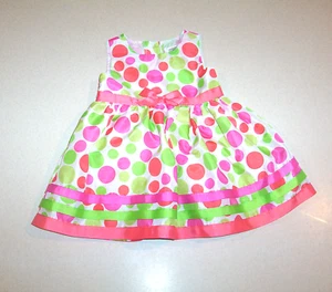 Vestido George rosa y verde lunares para niña 18 meses - Imagen 1 de 3