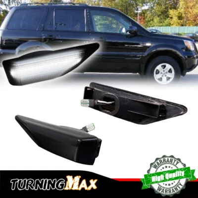 Luces de señalización laterales LED blancas con lente ahumada para Honda Pilot 2006-2008 Foto 1 de 4