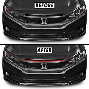 Superposición de acento de vinilo Redout Blackout para el borde de parrilla superior Honda Civic 2016-21 - Imagen 1 de 6