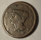 (J) 1840 Braided Hair Large Cent Nice Filler Piece