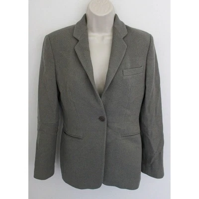 Blazer Emporio Armani Mujer 38 Gris Texturizado Lana Virgen Hecho en Italia De Colección Foto 1 de 4