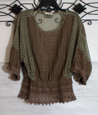 Top para mujer Anthropologie RYU talla S multicolor cuello redondo ganchillo encaje Foto 1 de 4