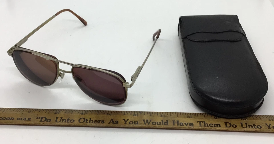 Gafas de sol vintage Foster Grant #59090 estilo aviador 1,75 + estuche rígido Dunhill Foto 1 de 4