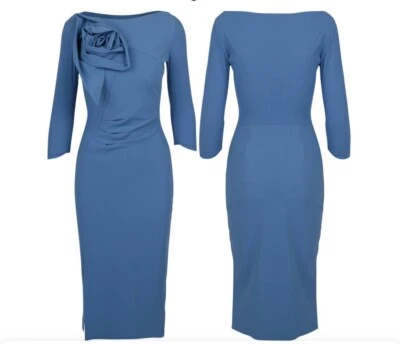 Chiara Boni La Petite Robe Verbena 3/4 Sleeve Flower Mid Dress Size 44 - Image 1 of 4