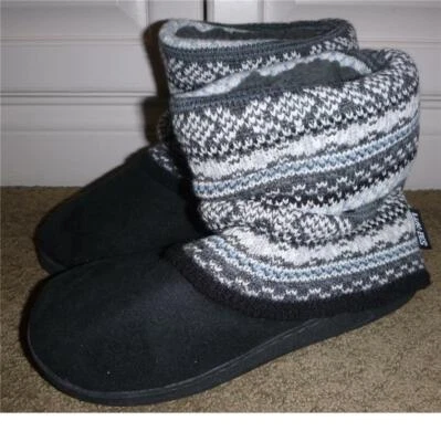 Womens LUKEES Muk Luks Slippers Knit Bootie Size Small 5/6   Rosie Black NWT - Image 1 of 3