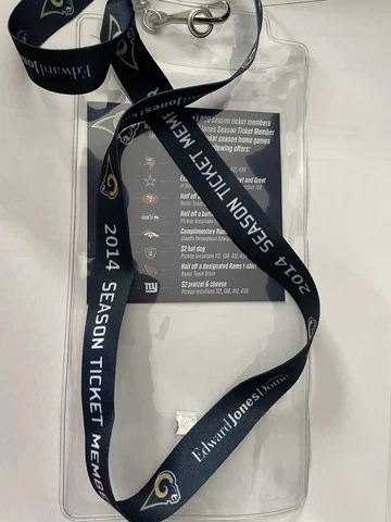 2014 ST LOUIS RAMS NFL Season Ticket Holder Lanyard w/ Ticket Holder Cover
