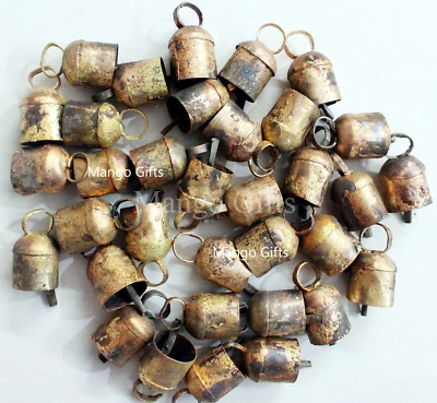Home Decor Vintage Tin Metal Bells Handmade Decorative X-Mas Wholesale 12 Pcs