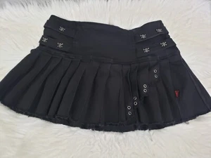Vintage 90s Tripp NYC Black Skull Goth Skirt Rare Find | Large Grunge y2k - Picture 1 of 5