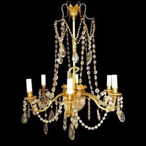 Antique french empire style bronze and glass chandelier. AA  1152   - Picture 1 of 5