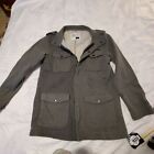 Ezekiel Mens Jacket Coat Size Large Cotton Blend Herringbone Charcoal Grey