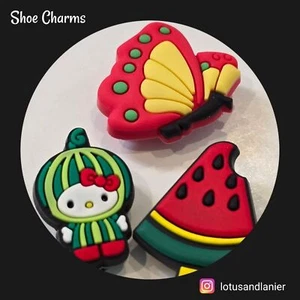 Juego de 3 dijes para zapatos Hello Kitty sandía - Imagen 1 de 2