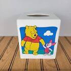 Disney Winnie The Pooh & Piglet Plastic White Square Tissue Box Cover Nursery 