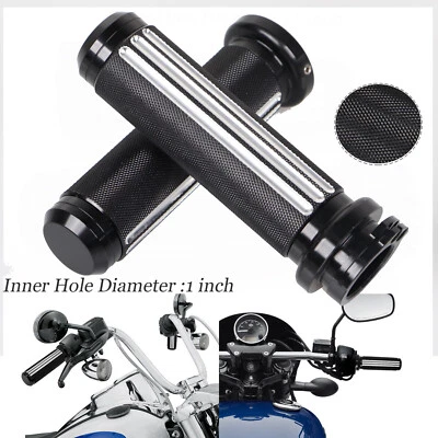 1" Diamond Handlebar Hand Grip For Harley Dyna Softail Sportster Touring Fat Boy Foto 1 de 4