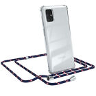 For Samsung Galaxy M51 Phone Case Sling On Cord Case Chain Blue Camouflage