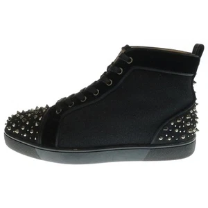 Christian Louboutin Men's High-cut Sneakers Studs Black EU41/US8 75327c - Picture 1 of 24