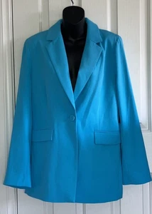 FOREVER NEW Ladies BNWT JAYDA Blazer, jacket. Sz 12. TURQUOISE. Fully lined - Picture 1 of 3