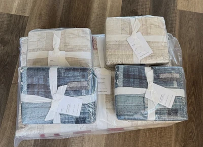 Edredón reversible Pottery Barn bandera americana REY 4 JAMONES patriótico 4 de julio Foto 1 de 4