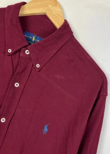 RALPH LAUREN OXFORD SHIRT Size XL Men`s Relaxed Fit Burgundy Red - Picture 1 of 6
