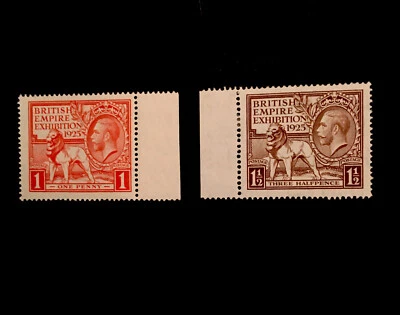 GB GEORGE V  SG 432/3  1925 wembley pair Lightly Mounted mint. - Image 1 of 2