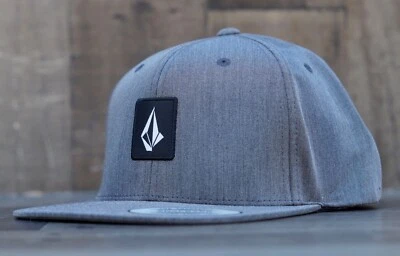 New Volcom Surf V-SQUARE Gray Stone Mens Sport Snapback Hat RHTVLC-37 - Image 1 of 4
