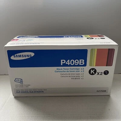 Samsung CLT-P409B Black Toner x 2 CLT-K409S for CLP-310/315 CLX-3170/3175 New - Image 1 of 4