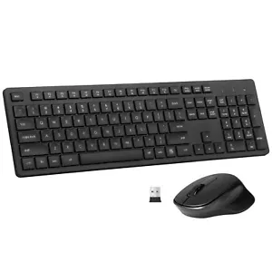 Wireless Keyboard and Mouse Combo Quiet and Soft 2.4G Full Size Computer Keyb... - Picture 1 of 7
