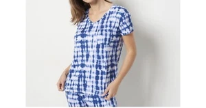Koolaburra by UGG Petite V-Neck Tee and Slim Pant Set Navy Shibori A473206 PM - Picture 1 of 5