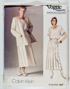 Vintage Vogue American Designer 1507 Calvin Klein Jacke, Oberteil & Rock Büste 34"" - Bild 1 von 5