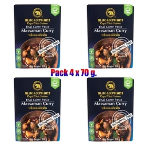 4 x blauer Elefant Thai Premium Massaman Thailand Curry Paste Nahrung 70 g - Bild 1 von 4