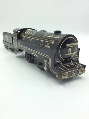 Mar Toys Vintage elektrische Blechlokomotive mit Ausschreibung 3978 und Wagen - Bild 1 von 4