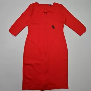 Betty Barclay Womens Dress Red 14 UK 3/4 Sleeve Shift Knee Length Ladies - Picture 1 of 7