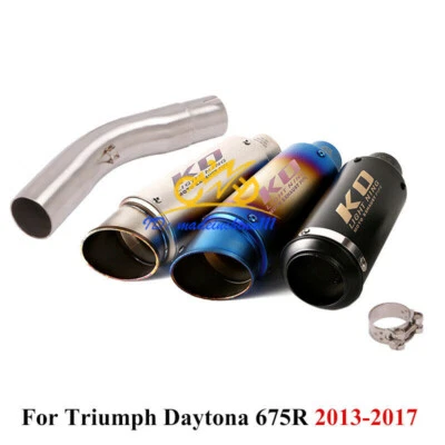 Silenciador de 51 mm deslizable sistema de escape tubo medio para Triumph Daytona 675R 2013-2017 Foto 1 de 4