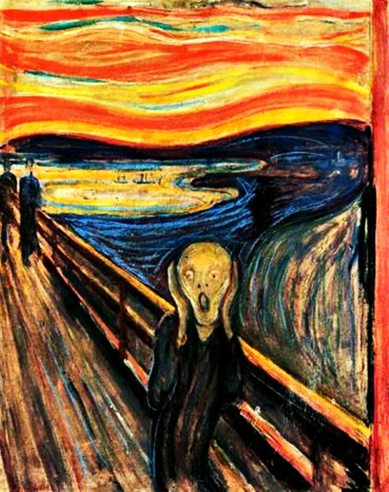 The Scream, Art by: Edvard Munch Viny Sticker / Decal Expressionist Hippie Yeti