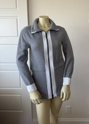 Jaqueta Lululemon Feminina Tamanho 4 Leve Como Calor Jaqueta Couro Cinza Zíper Excelente Estado Usado - Imagem 1 de 4