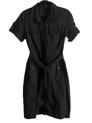 Banana Republic Women’s Utility Dress Size 10 Black Button Up Casual Modern - Image 1 of 4