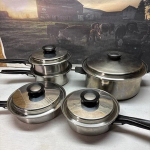 Juego de sartenes al vacío Vollrath acero inoxidable tapas de diámetro sin agua caldera doble - Imagen 1 de 21