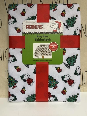 Peanuts Christmas tablecloth 60”x102” SNOOPY/WOODSTOCK, Christmas Tree, NEW!! - Image 1 of 4